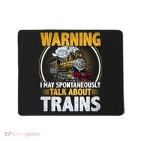 Warning I Talk About Trains Railroad Trainspotter Mousepad thumb 0