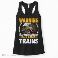 Warning I Talk About Trains Railroad Trainspotter Women's Tank Top thumb 0