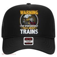 Warning I Talk About Trains Railroad Trainspotter Hat thumb 0