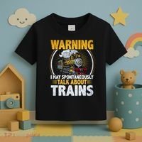 Warning I Talk About Trains Railroad Trainspotter Toddler T-Shirt thumb 3