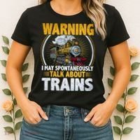 Warning I Talk About Trains Railroad Trainspotter Women's T-Shirt thumb 2