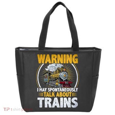 Warning I Talk About Trains Railroad Trainspotter Tote Bag