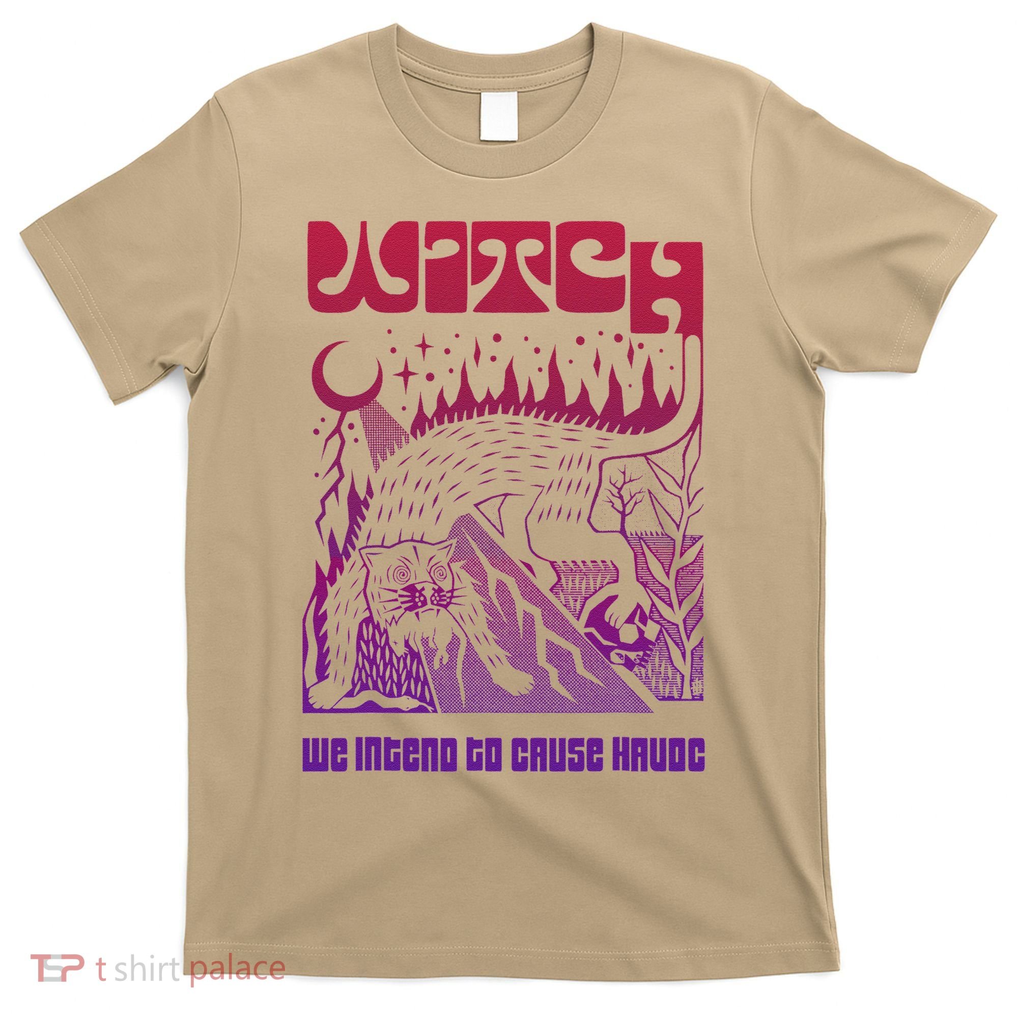 Witch Intend To Cause Havoc Halloween Vintage Witch Lover T-Shirt