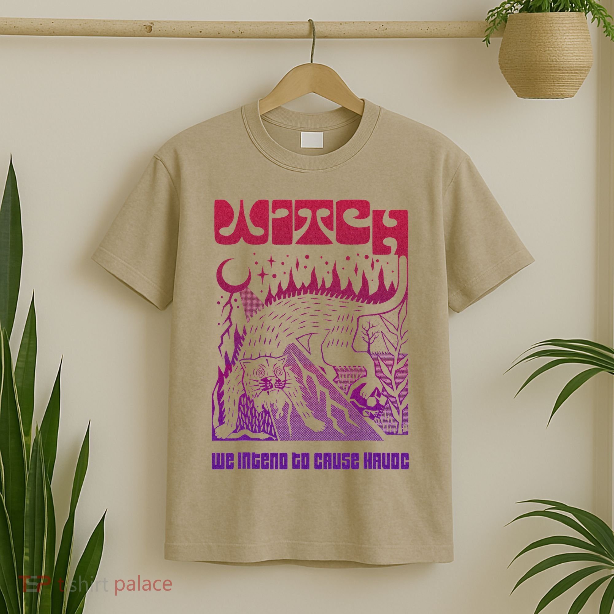 Witch Intend To Cause Havoc Halloween Vintage Witch Lover T-Shirt