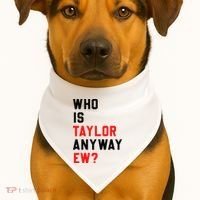 Who Is Taylor Anyway Ew Girl Taylor First Name Groovy 80S USA-Made Doggie Bandana thumb 1