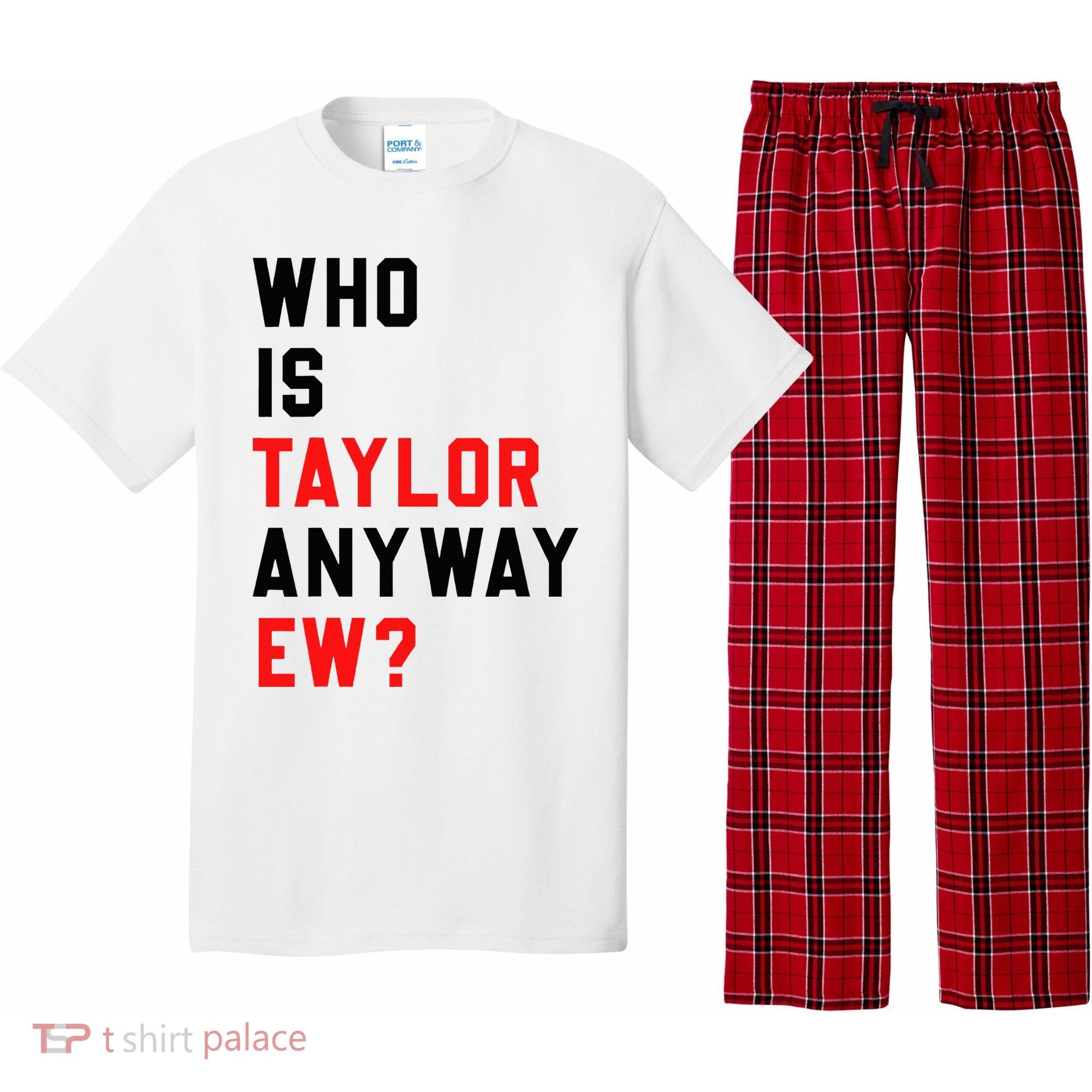 Who Is Taylor Anyway Ew Girl Taylor First Name Groovy 80S Pajama Set