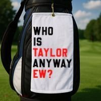 Who Is Taylor Anyway Ew Girl Taylor First Name Groovy 80S Golf Towel thumb 2