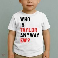 Who Is Taylor Anyway Ew Girl Taylor First Name Groovy 80S Toddler T-Shirt thumb 2