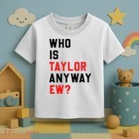 Who Is Taylor Anyway Ew Girl Taylor First Name Groovy 80S Toddler T-Shirt thumb 3