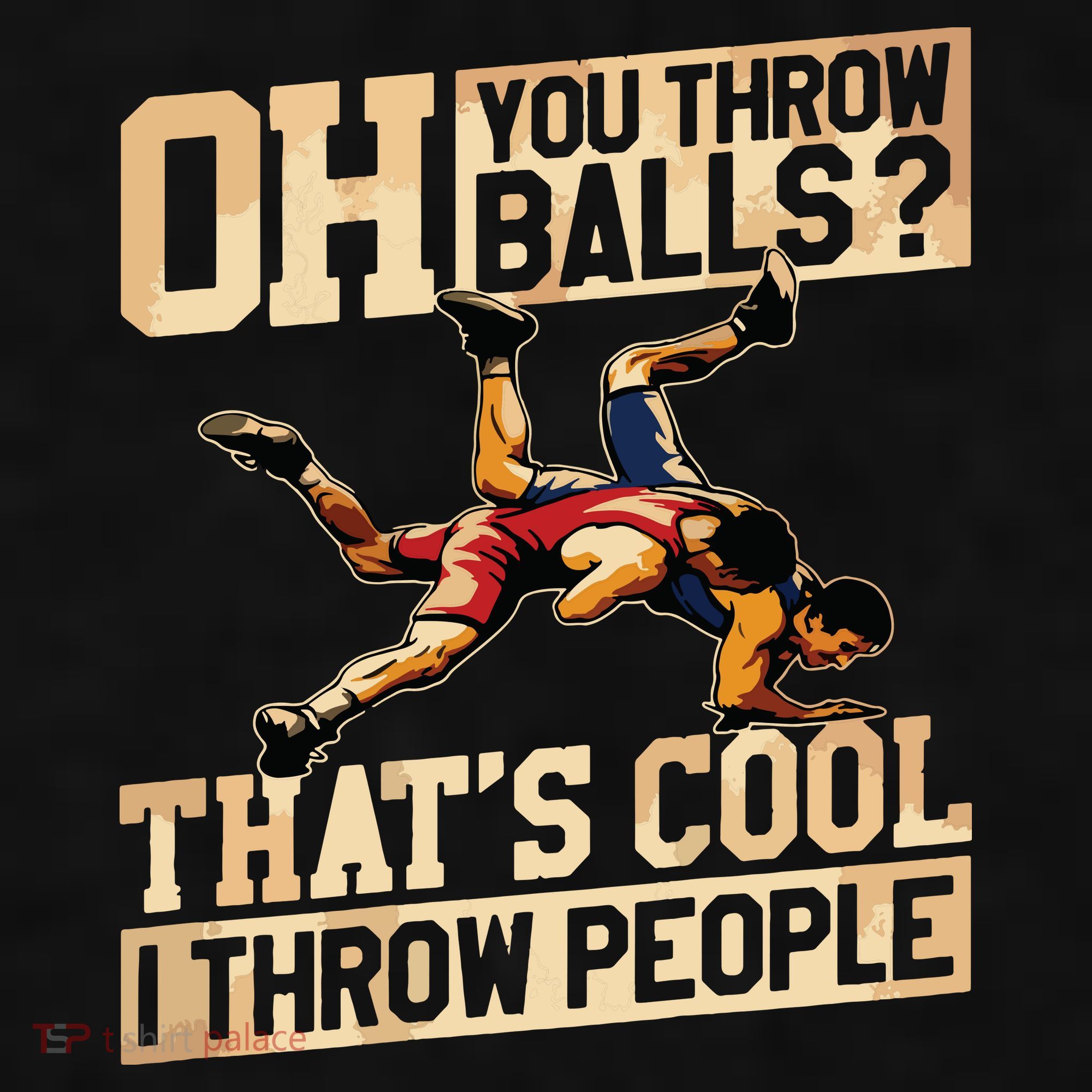 Wrestling I Throw People Funny Gift For Wrestler Backside Ladies PosiCharge Tri-Blend Wicking Tank
