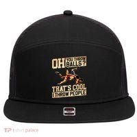 Wrestling I Throw People Funny Gift For Wrestler Backside 7 Panel Mesh Trucker Snapback Hat thumb 0