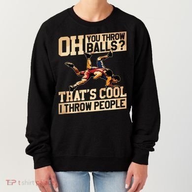 Wrestling I Throw People Funny Gift For Wrestler Backside Women's Sweatshirt