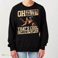 Wrestling I Throw People Funny Gift For Wrestler Backside Women's Sweatshirt thumb 0