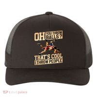 Wrestling I Throw People Funny Gift For Wrestler Backside Yupoong Adult 5-Panel Trucker Hat thumb 0