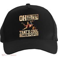 Wrestling I Throw People Funny Gift For Wrestler Backside Five-Panel Snapback Cap thumb 0