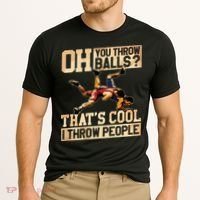 Wrestling I Throw People Funny Gift For Wrestler Backside Cooling Performance Crew T-Shirt thumb 2