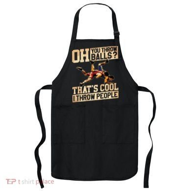Wrestling I Throw People Funny Gift For Wrestler Backside Apron