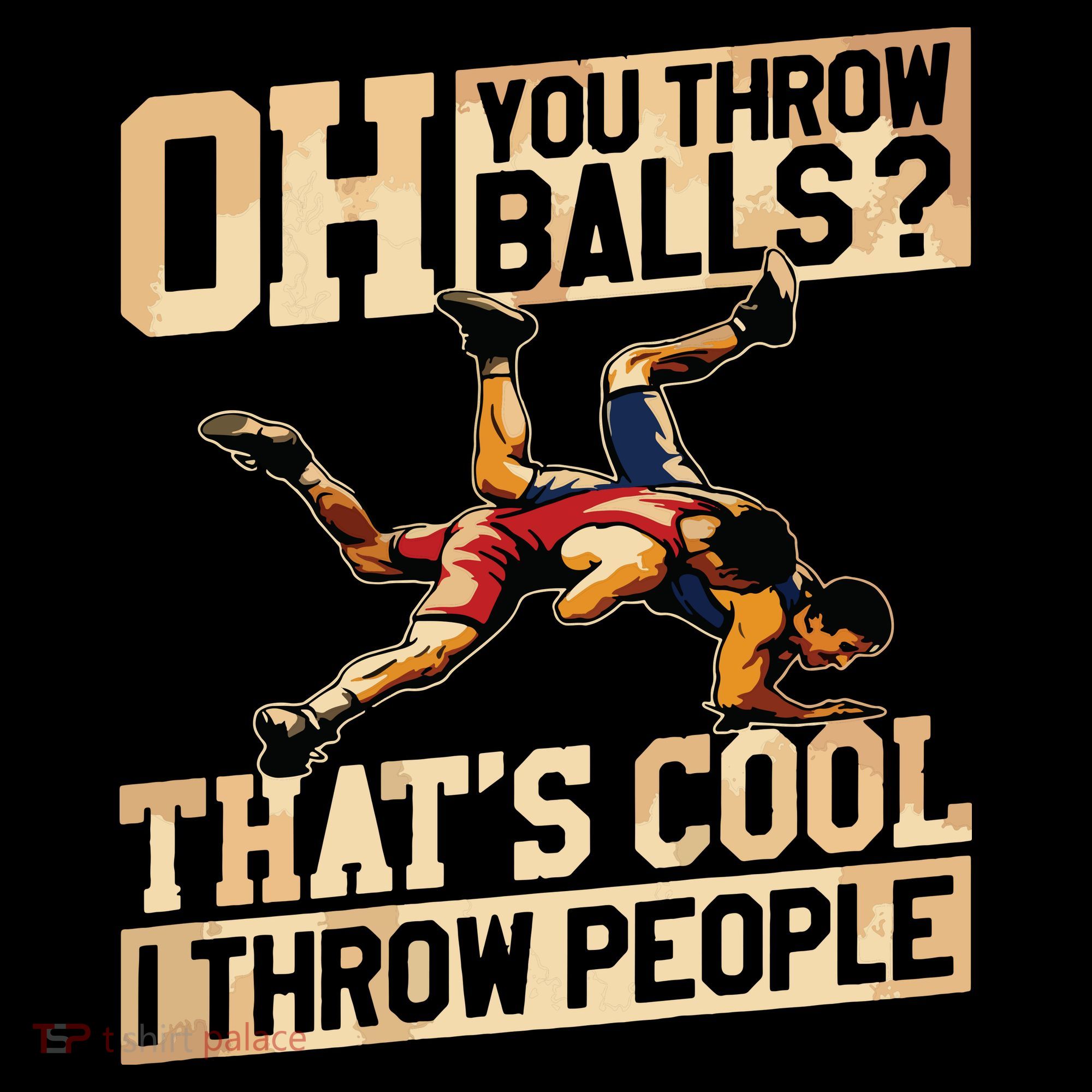 Wrestling I Throw People Funny Gift For Wrestler Backside Apron