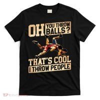 Wrestling I Throw People Funny Gift For Wrestler Backside T-Shirt thumb 0