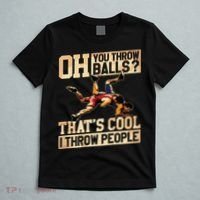 Wrestling I Throw People Funny Gift For Wrestler Backside T-Shirt thumb 5