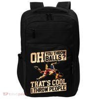 Wrestling I Throw People Funny Gift For Wrestler Backside Impact Tech Backpack thumb 0
