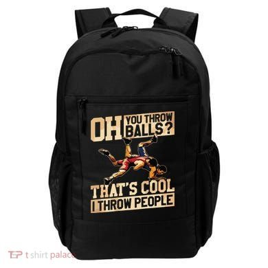 Wrestling I Throw People Funny Gift For Wrestler Backside Backpack