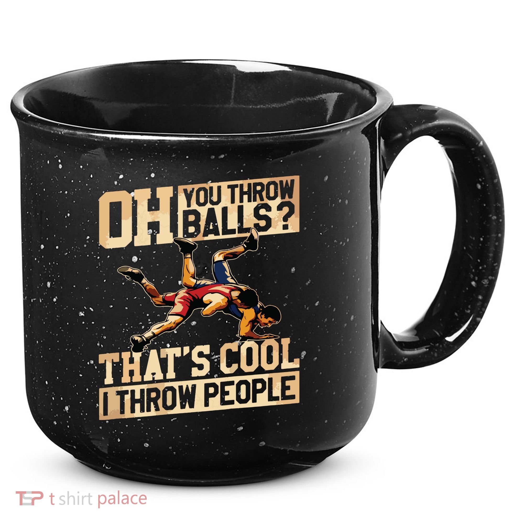 Wrestling I Throw People Funny Gift For Wrestler Backside 15oz Campfire Ceramic Mug