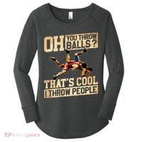 Wrestling I Throw People Funny Gift For Wrestler Backside Women's Perfect Tri Tunic Long Sleeve Shirt thumb 0