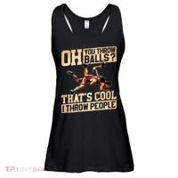 Wrestling I Throw People Funny Gift For Wrestler Backside Ladies Essential Flowy Tank thumb 0