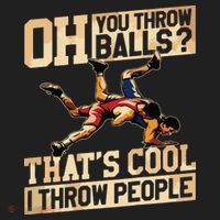 Wrestling I Throw People Funny Gift For Wrestler Backside Urban Oversized Heavyweight T-Shirt thumb 2