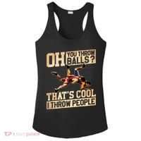 Wrestling I Throw People Funny Gift For Wrestler Backside Ladies PosiCharge Competitor Racerback Tank thumb 0