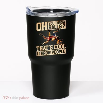 Wrestling I Throw People Funny Gift For Wrestler Backside Tumbler
