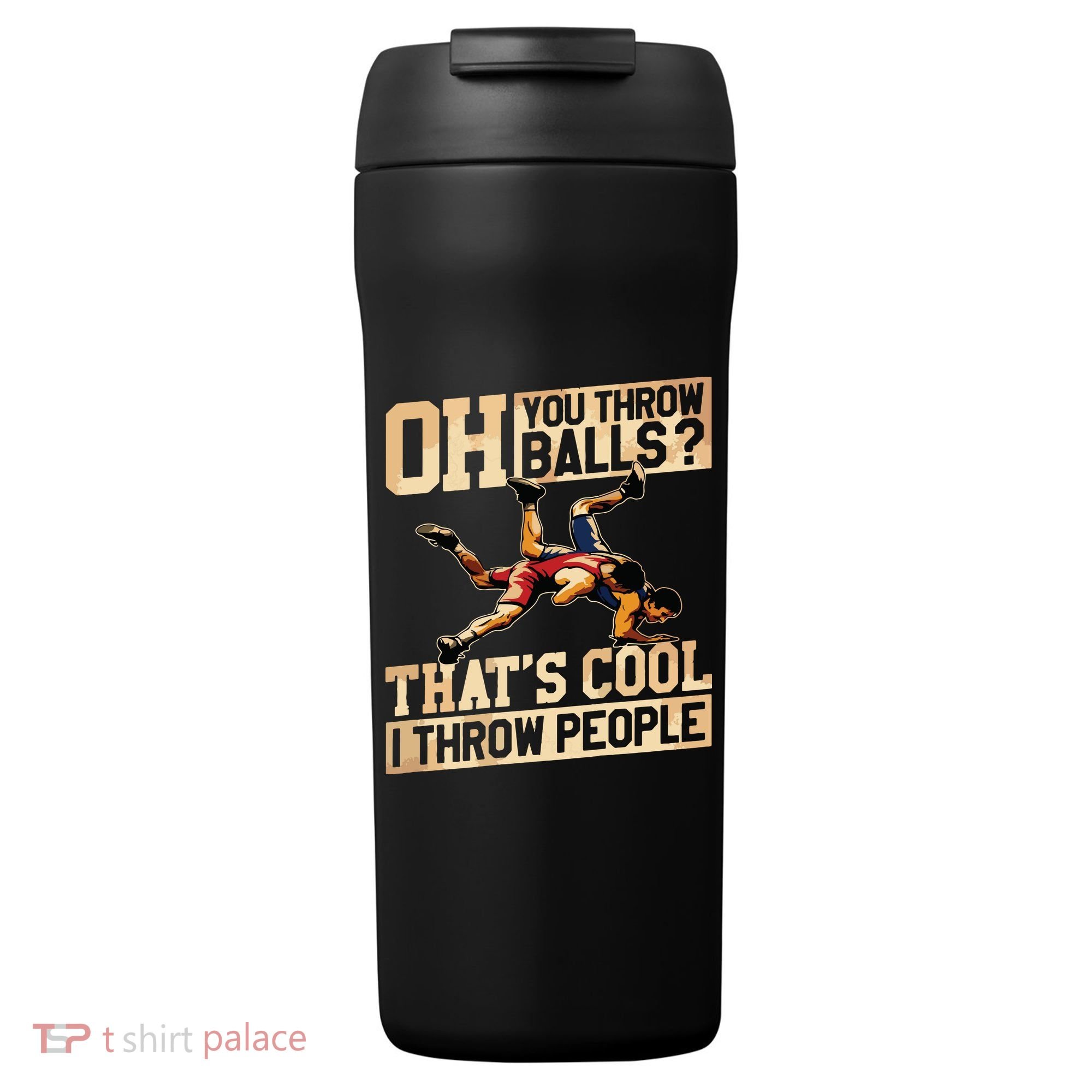 Wrestling I Throw People Funny Gift For Wrestler Backside 24oz Duet Stainless Steel Tumbler