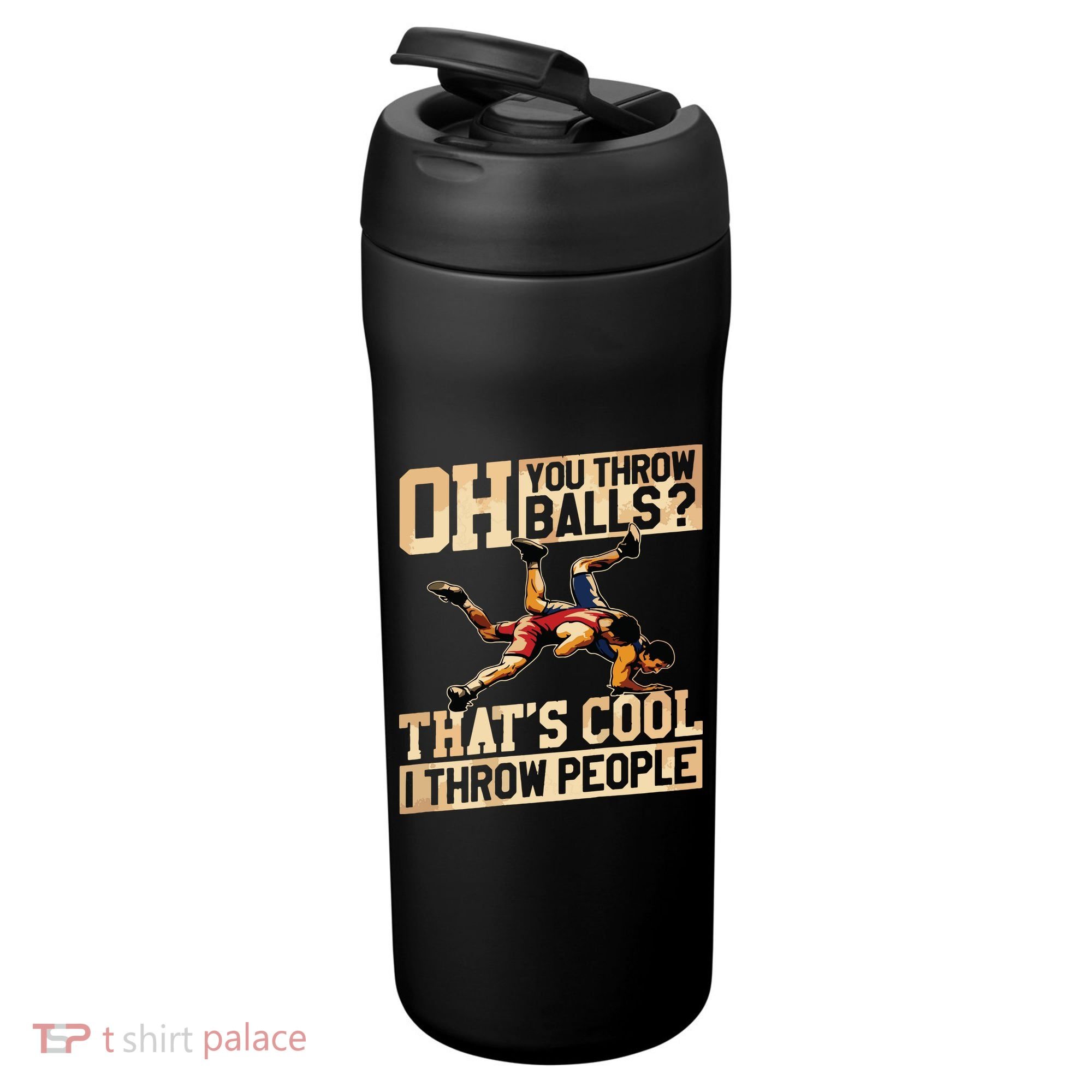 Wrestling I Throw People Funny Gift For Wrestler Backside 24oz Duet Stainless Steel Tumbler