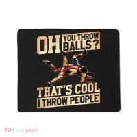 Wrestling I Throw People Funny Gift For Wrestler Backside Mousepad thumb 0