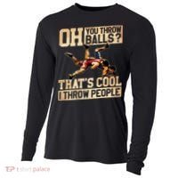 Wrestling I Throw People Funny Gift For Wrestler Backside Cooling Performance Long Sleeve Crew thumb 0