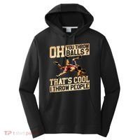 Wrestling I Throw People Funny Gift For Wrestler Backside Performance Fleece Hoodie thumb 0