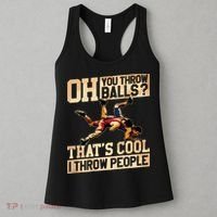 Wrestling I Throw People Funny Gift For Wrestler Backside Women's Tank Top thumb 3