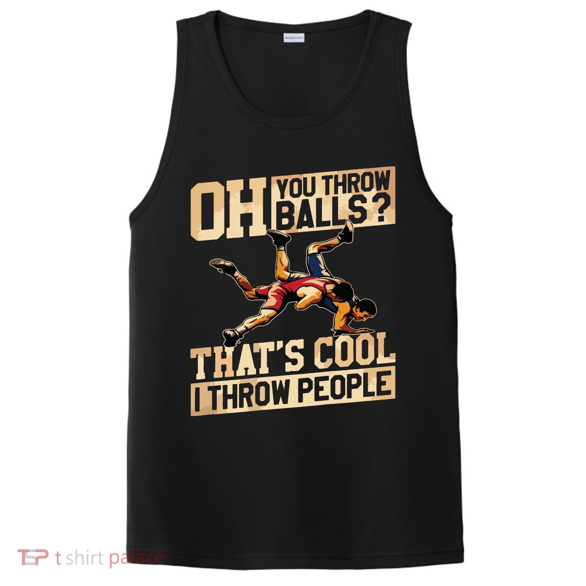 Wrestling I Throw People Funny Gift For Wrestler Backside PosiCharge Competitor Tank