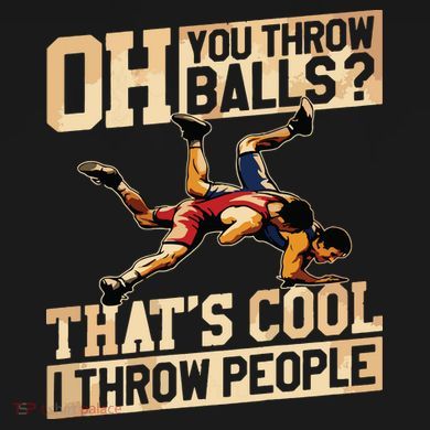 Wrestling I Throw People Funny Gift For Wrestler Backside Tall Hoodie