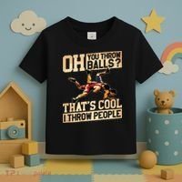 Wrestling I Throw People Funny Gift For Wrestler Backside Toddler T-Shirt thumb 3