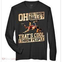 Wrestling I Throw People Funny Gift For Wrestler Backside Zone Performance Long-Sleeve T-Shirt thumb 0
