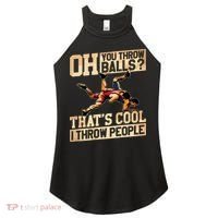 Wrestling I Throw People Funny Gift For Wrestler Backside Women's Perfect Tri Rocker Tank thumb 0