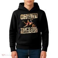 Wrestling I Throw People Funny Gift For Wrestler Backside Kids Hoodie thumb 4