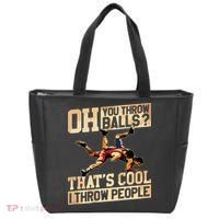 Wrestling I Throw People Funny Gift For Wrestler Backside Tote Bag thumb 0