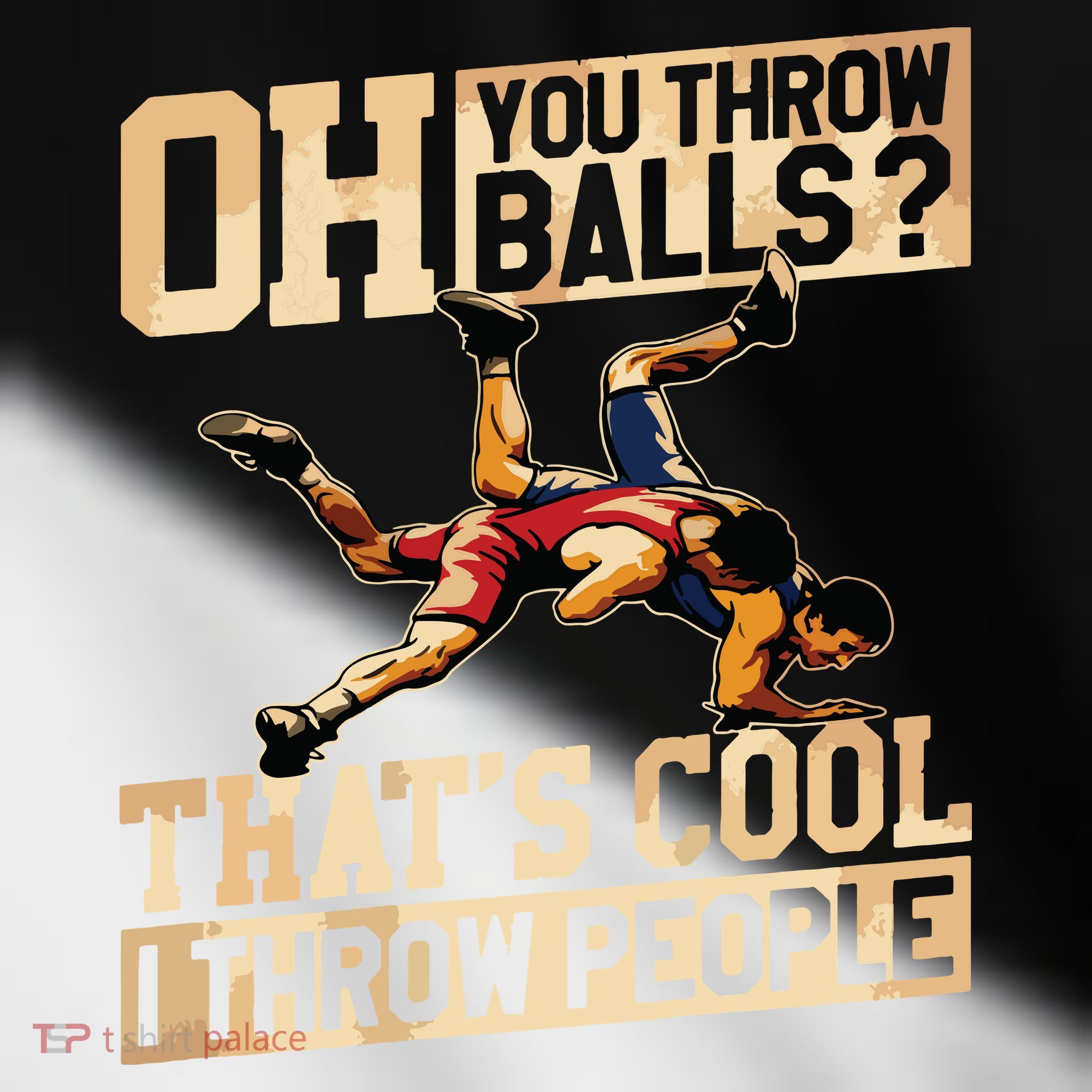 Wrestling I Throw People Funny Gift For Wrestler Backside Toddler Fine Jersey T-Shirt