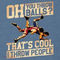 Wrestling I Throw People Funny Gift For Wrestler Backside Garment-Dyed Sweatshirt thumb 2