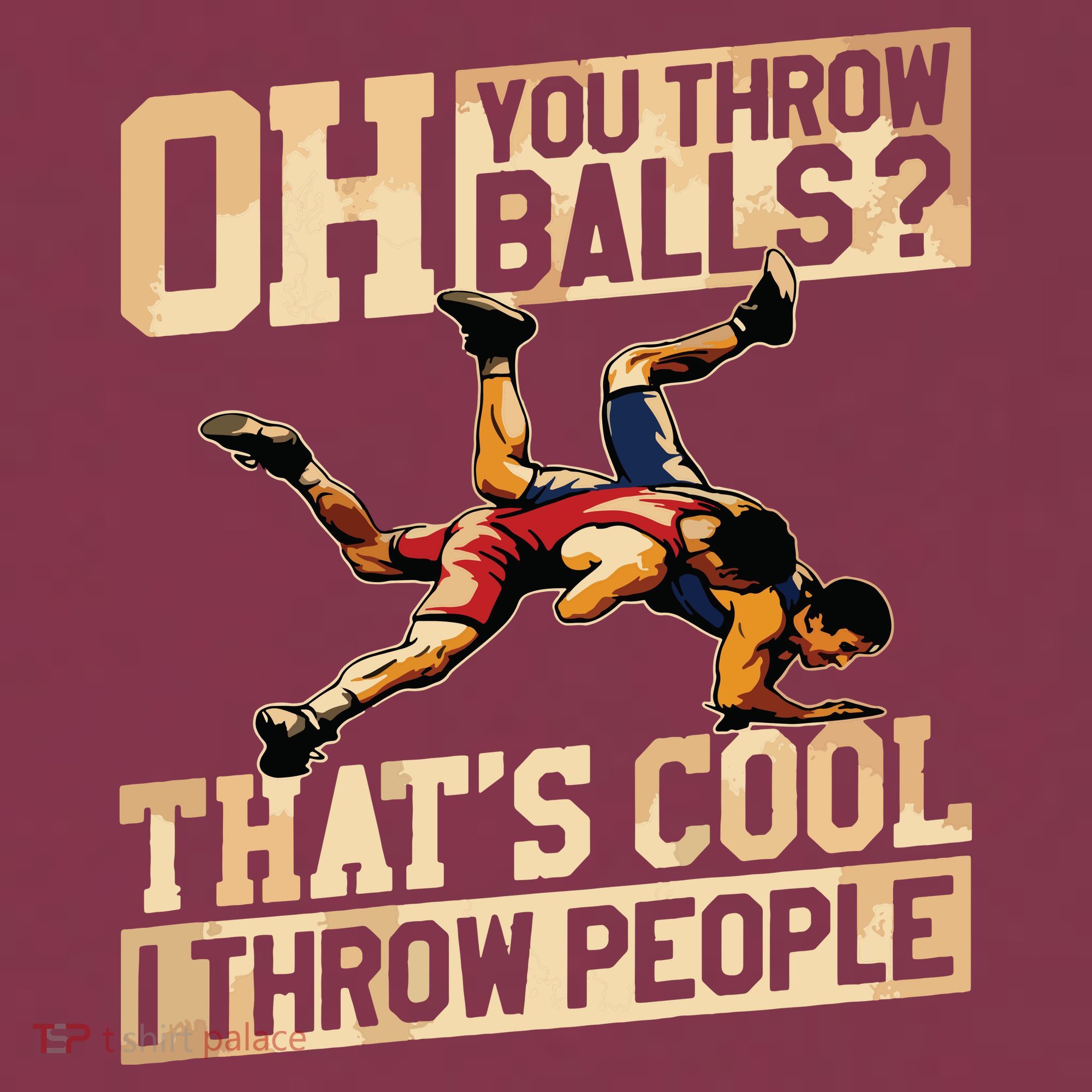 Wrestling I Throw People Funny Gift For Wrestler Backside 16oz Travel Tumbler