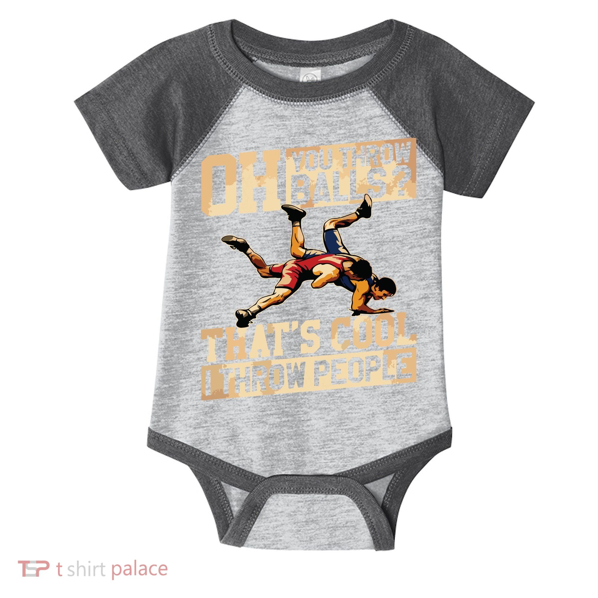 Wrestling I Throw People Funny Gift For Wrestler Backside Infant Baby Jersey Bodysuit