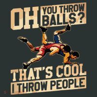 Wrestling I Throw People Funny Gift For Wrestler Backside Infant Baby Jersey Bodysuit thumb 2